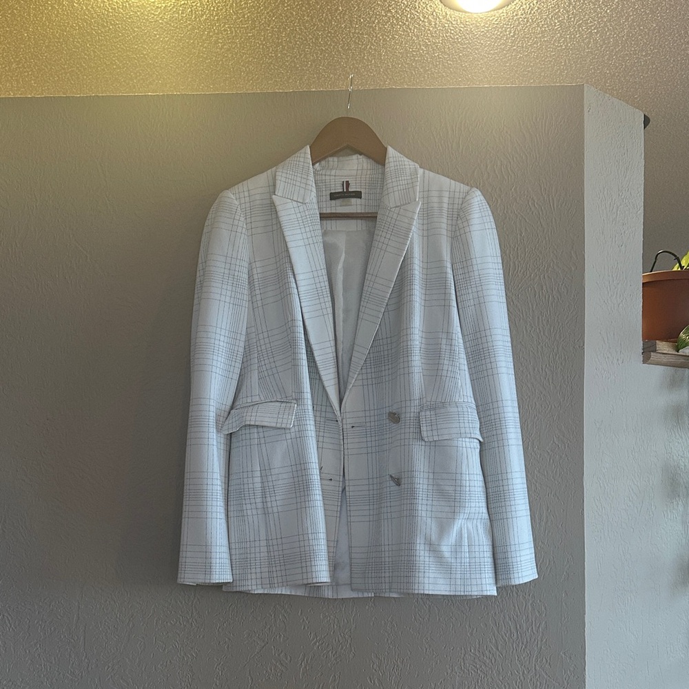 White Plaid Women’s Blazer